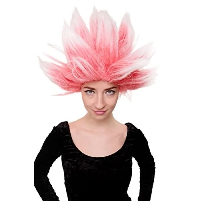 Obrázek WIG ME UP LM pro 19 PC13TP60 paruka masopust Dragon Ball Dämon Loki Teuf Lisch Mad Scientist Fan Červená Bílá oheň