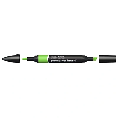 Obrázek Winsor &amp; Newton 0204069 BrushMarker (pro výkresy, kaligrafii, design a rozložení, kreslení bez šmouh s klínem špičkou štětce) světle zelená