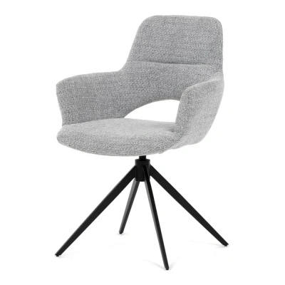 Obrázek Židle jídelní, šedá látka, 360 vratný mechanismus, černý kov DCH D1320 GREY2