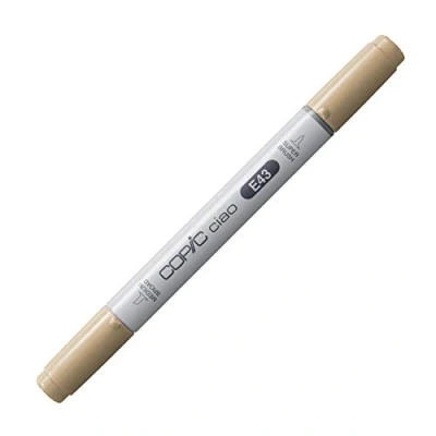 Obrázek COPIC Ciao Marker typ E 43, Dull Ivory, univerzální popisovač rozložení, na bázi alkoholu, se středně širokým a štětcovým hrotem