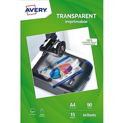 Obrázek AVERY Zweckform 2503 Overhead fólie pro inkoustové tiskárny (10 transparentních fólií, A4, speciální povrchová úprava, stohovatelná, rychlá absorpce barev bez rozmazávání a rozmazání, tloušťka 0,11 mm)