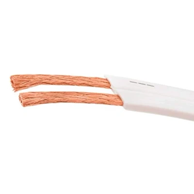 Obrázek DCSk 20 m 2 x 1,5 mm² plochý reproduktorový kabel bílý I flexibilní měděný OFC pro HiFi Audio k boxu s izolací PROflat 15