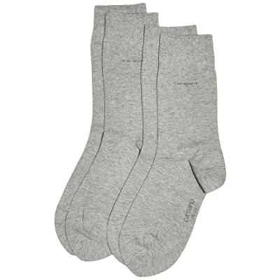 Obrázek Camano Unisex balení 2 ks jednobarevných bavlněných ponožek se zesílenou patou a krajkou dámské pánské punčochy, šedá 10.