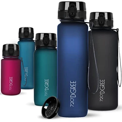 Obrázek 720DGREE láhev na pití 1l Sport &quot;uberBottle&quot; soft Touch + sítko bez BPA vodu do univerzity, práce, fitness, kole, outdoor, práci sportovní z tritanu lehká, odolná proti