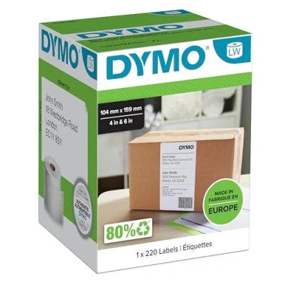 Obrázek DYMO Originální LabelWriter přepravní etikety (extra velké) pro tiskárnu etiket 5XL/4XL 104 mm x 159 role s 220 etiketami samolepicí popisovací zařízení