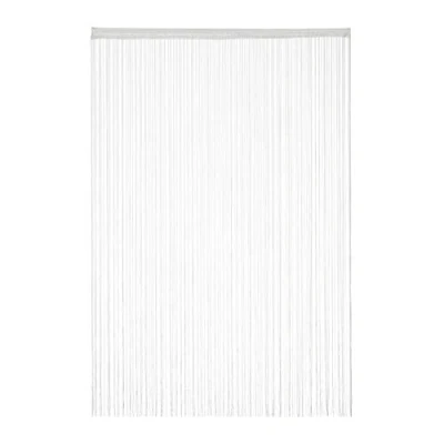 Obrázek Relaxdays Nitkový závěs bílý, lze zkrátit, s tunýlkem, pro dveře a okna, prát, záclona, 145 x 245 cm, bílý
