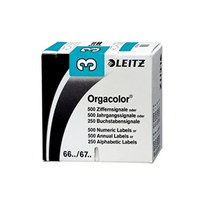 Obrázek Leitz 66031000 Orgac Tricolor číslice signální 3, 500 kusů, modrá