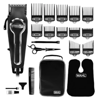 Obrázek Wahl Haarschneider für Männer mit selbstschärfenden Präzisionsklingen, Elite Pro Head Shaver, Herrenhaarschneider, Secure Fit Premium Schneidkämme, Profi Friseure, kabelgebunden