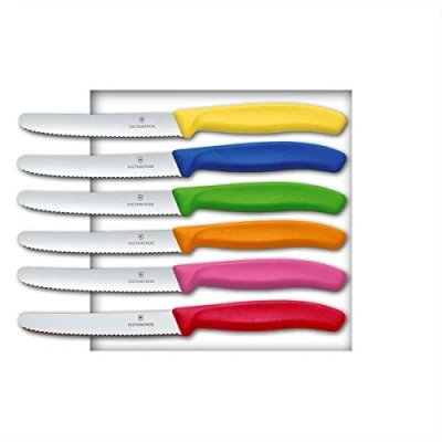 Obrázek Victorinox Jídelní nůž se zoubkovaným ostřím balení 6 ks Swiss Classic vyrobeno ve Švýcarsku vícebarevný