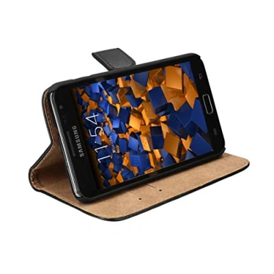 Obrázek mumbi Pouzdro z pravé Kůže Bookstyle Case kompatibilní se Samsung Galaxy Note Wallet, černé