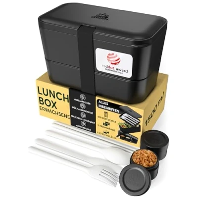 Obrázek Umami Bento Lunchbox vnořitelný 1500 ml All in One, Box pro dospělé, jídlo Prep Container muže
