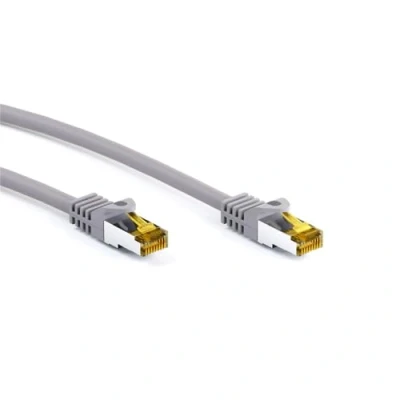 Obrázek Goobay 91612 RJ45 patch kabel CAT 6A S/FTP (PiMF) s 7 surovým kabelem / 500 MHz síťový internetový RJ 45 zástrčka LAN šedý 3m