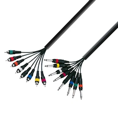 Obrázek Adam Hall 3 Star Series instrumentální kabel (8 x 6,3 mm mono jack na 8 RCA konektor), 5 m