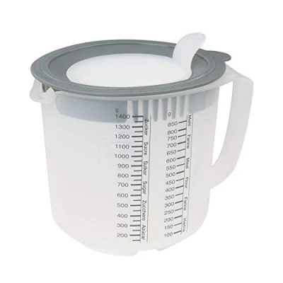 Obrázek Dr. Oetker Odměrka 1802 s víkem, šedá, průhledná, 1,4 l