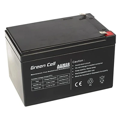 Obrázek Green Cell AGM 12 V 14 Ah akumulátor VRLA olověná baterie náhradní gelová odolná proti cyklům bezpilotní hračkaelektrická hračka alarmnouzový prouddětská
