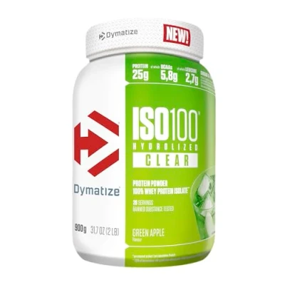 Obrázek Dymatize ISO 100 Hydrolyzed Clear Green Apple 900g Whey Protein prášek