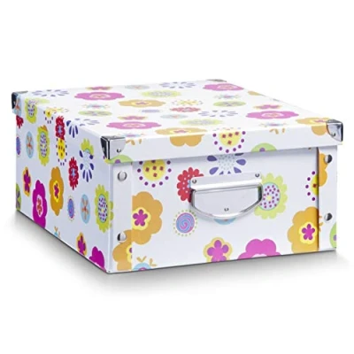 Obrázek Úložný box Zeller 17574, modré pruhy, lepenka, dekorace, cca33 נ33,5 נ32 cm., 40 x 33 17 cm
