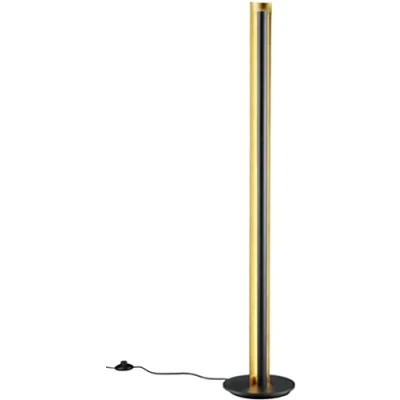 Obrázek Trio Leuchten LED stojací lampa 474410179 Texel, kov černá/vnitřní zlatá, 15 W LED, přepínač stmívače, 25 x 142,5 cm