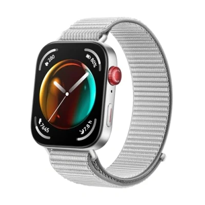Obrázek HUAWEI Watch FIT 3, Bluetooth hovory, GPS, chytré hodinky, hliníkové pouzdro, iOS a Android, 1,82&quot; AMOLED displej, výdrž baterie až 10 dní, řízení zdraví fitness, šedý nylon 【Amazon Exclusive】