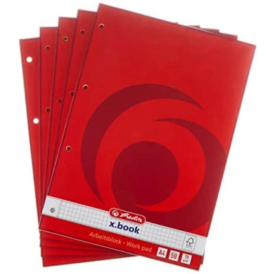 Obrázek Herlitz 215434 pracovní blok A4 / 50 (kostkovaný) FSC Mixed 5 pack