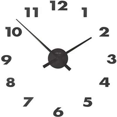 Obrázek NeXtime Nástěnné hodiny Small Hands, kov a plast, černé, 0 cm