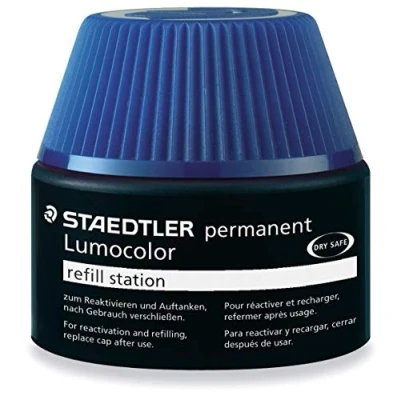 Obrázek STAEDTLER 487 17 3 Lumocolor permanentní univerzální pero náhradní stanice pro 313/314/317/318, 15 20x doplňování, modrá
