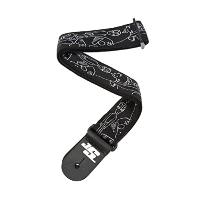 Obrázek Planet Waves 50JS05 textilní pás nylonová tkanina Joe Satriani Collection Silver Sketches délka: 1520 mm Šířka: 50mm