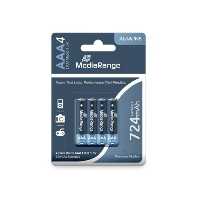 Obrázek MediaRange Premium alkalická Batteries, Micro AAA lr031.5 V, Pack 4