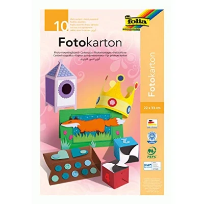 Obrázek folia 606 blok s barevně tříděným fotokartonem, cca 22 x 33 cm, 10 listů, 300 g/m2, ideální základ pro rozmanité kutilské práce, jako jsou obrázky na okna, scrapbooking, vytváření karet