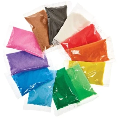 Obrázek Baker Ross AG211 Mini Beutel mit farbigem Sand , 40g 12 Stück (1er Pack), sortiert