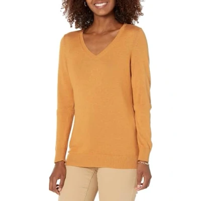 Obrázek Amazon Essentials Damen Leichter, Langärmeliger Pullover Mit V Ausschnitt, Klassischer Schnitt (Erhältlich In Übergröße), Senfgelb Meliert, L