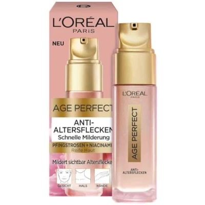 Obrázek L&#039;Oréal Paris Sérum proti stárnutí, hydratační péče stařeckým skvrnám a pigmentovým skvrnám, vyhlazující rozjasňující tekutina, Golden Age Rapid Corrector, 1 x 30 ml