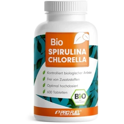 Obrázek bio Spirulina &amp; Chlorella lisované sliny 600x optimální vysoká dávka 3000 mg spiruliny a z kontrolovaného pěstování bez přísad laboratorně testováno s certifikátem 100%