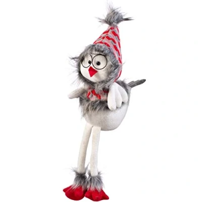 Obrázek WeRChristmas Sitzender Weihnachtsvogel mit weichen Beinen, Mehrfarbig, 42 cm