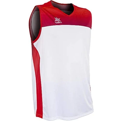 Obrázek Luanvi Portland T Shirt für Basketball, Unisex, Erwachsene, Basketball Trikot., 07817_00024XS, Weiß/Rot, XXXXS