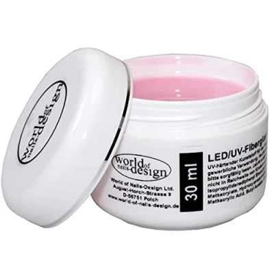 Obrázek World of Nails Design, 30 ml LED/UV sklolaminát gel silná viskózová mléčná růžová 1 fázový gel, montážní