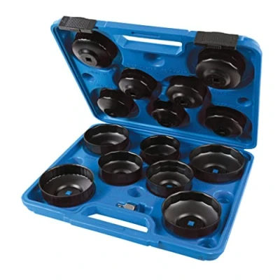 Obrázek Silverline 952159 Ölfilterkappen, Schwarz, 6593 mm, 15 Teilig Satz