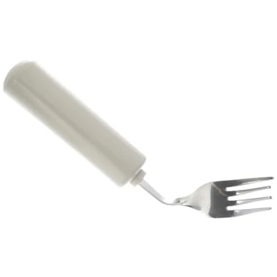 Obrázek Homecraft Queens Cutlery, Right Handed Fork, Angled (Eligible for VAT relief in the UK) Stainless Steel Adaptive Dining Utensil Elderly, Disabled, Handicapped, Large Built Up Handle Good Grip