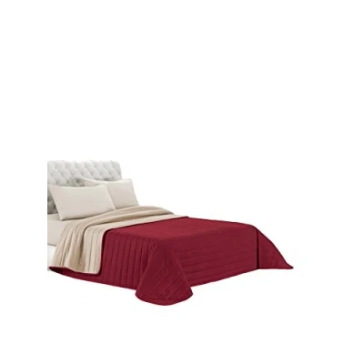 Obrázek Italian Bed Linen Elegant Sommer Steppdecke bordeaux/creme, 100% Mikrofaser, 260x270cm