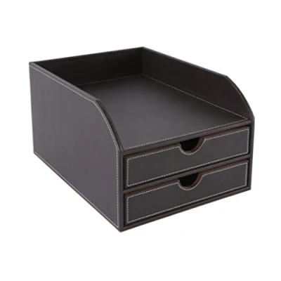 Obrázek Osco Faux Leather 2 zvířecí Sorter with Letter Tray Brown