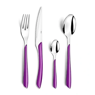 Obrázek Amefa 2214VIMBA1D20 Eclat Besteckset, 32 teilig, Set für 8 Personen, Edelstahl ABS 18 0 Bi Injektion Acrylnitril Butadien Styrol SAN, Violine
