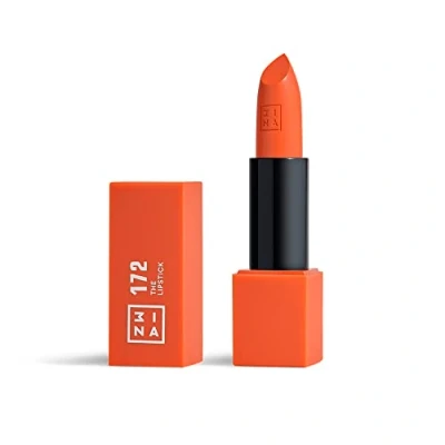 Obrázek 3INA MAKEUP The Lipstick 172 svítící oranžová rtěnka matná s vitaminem E a bambuckým máslem Dlouhotrvající vysoce pigmentovaný krém vanilková vůně Vegan Cruelty Free