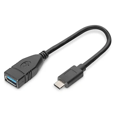 Obrázek DIGITUS USB 3.2 Gen1 kabel adaptéru 0,15 m C (St) na A (Bu) 5 Gbit/s adaptér černý