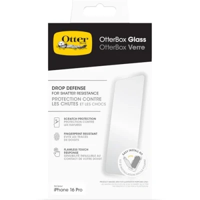 Obrázek OtterBox Glass Displayschutz für iPhone 16 Pro gehärtetes Glas, Schutz vor Brüchen, Kratzern und Stürzen