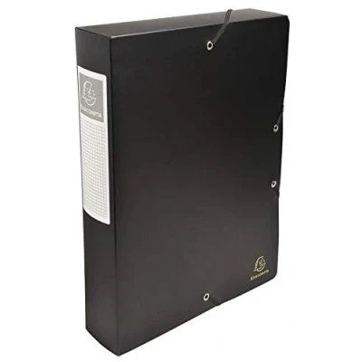 Obrázek Exacompta 59881E Archivbox Exabox z PP se etiketou 700µ, zadní strana 60 mm neprůhledná, DIN A4, černá