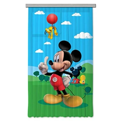 Obrázek AG Design Disney Mickey Mouse polyesterové závěsy dětský pokoj 140 x 245 cm záclony 1 díl FCSXL 7141