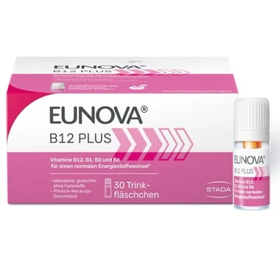 Obrázek EUNOVA B12 Plus doplněk stravy s vitamínem B1, B2, B6 a v lahvičce přispívají k normálnímu energetickému metabolismu 30 x 8 ml