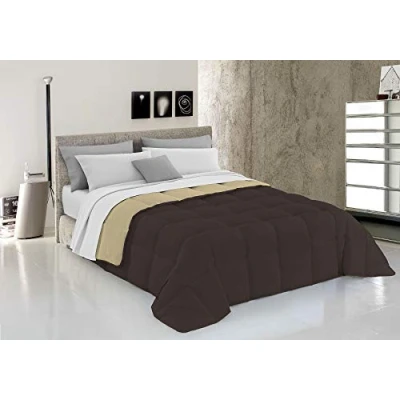 Obrázek Italian Bed Linen Zimní prošívaná deka elegantní, mikrovlákno, hnědá/krémová, 260 x cm
