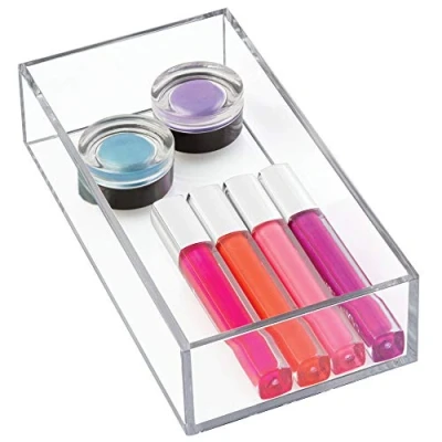 Obrázek iDesign boîte de rangement pour tiroir salle bain ou cuisine, petit organiateur en plastique sans BPA, maquillage empilable cosmétiques, transparent