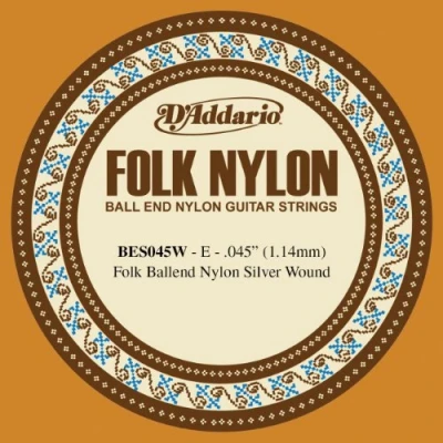 Obrázek D&#039;Addario BES045W jednotlivý saite Classical/Folk Guitar 80/20 Bronze 045W Ball End